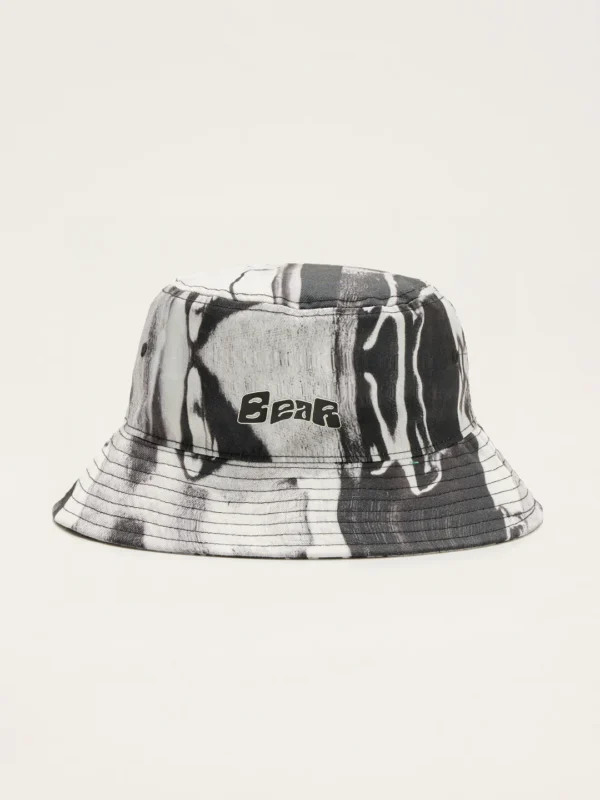 VERBO Black and White Abstract All-over Printed Bucket Hat